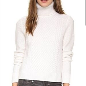 Equipment Atticus Cashmere Wool Cable Knit Turtleneck Sweater XS